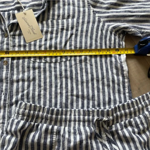 2pc Linen Set Relaxed Fit Button Down + Shorts L/XL - Picture 7 of 11